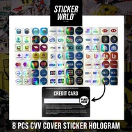 CVV Credit Card / Debit Card Cover Sticker Holographic 8 pcs