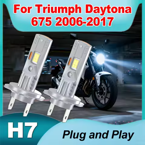 1PCS H7 Motorcycle Headlight Bulb 22000LM Super Bright For Triumph Daytona 675 2006-2015 2016 2017 P