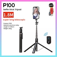 P100 Tripod 180cm for Phone Selfie Stick 360° Rotation Holder Bluetooth Tripod Stand with Remote wit