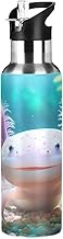 Axolotl Cute Animal Insulated Water Bottle 20 Oz, BPA-Free Sport Water Bottle Leakproof Water Bottle