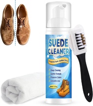 Yeardera Suede Cleaner Kit 6.76oz No-Rinse Suede and Nubuck Shoe Cleaner with Brush & Towel Removes 