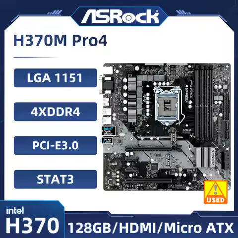 ASRock H370M PRO4 Motherboard Intel H370 Socket 1151 DDR4 128GB support 9600 9500 8600 9100 9900 cpu