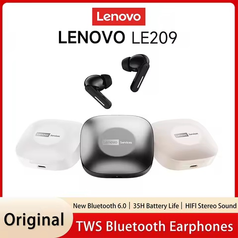 Original Lenovo LE209 Wireless Bluetooth 6.0 Earphone Noise Reduction Sport HiFi Headphones Ultra Lo