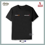 T Shirt Round Neck Sulam McLaren 765LT V8 Turbo Sports Car Racing Baju Lelaki Casual Cotton Fashion 