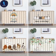 BF Self-adhesive Langsir Kain Tutup Kabinet Dapur Kitchen Curtain Cartoon Cat Cabinet Curtain Skirting Dapur Curtains