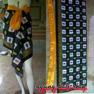 kain bali kotak kotak motif selendang kuning