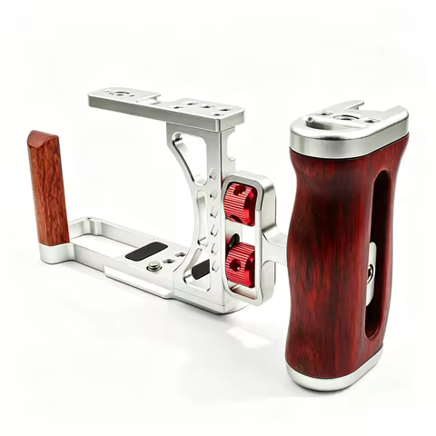 Cage Wooden Side Camera Handle, For EOS RP/A7II/A7III/EOS R50/EOS R100/A6700/Z6 II/Z6 III/Z7 II/A7M4