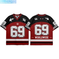 Football Jersey Fashion Casual V-neck Jersey Oversized Men Tee Clothing Streetwear Quick Dry Tops 7E