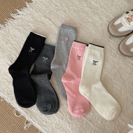 Fashion Embroidered Bow Socks Korean Style Long Tube Women Pile Socks