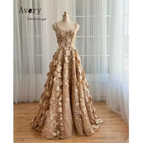 Avery Customized A-line Floral Off-shoulder Sleeveless Elegant Dresses 2025 Woman Luxury Women's Eve