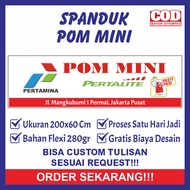 Spanduk Sepanduk Banner Baner Bener Backdrop Plang Promosi Usaha Jual Jualan Bensin Bengsin BBM Pom 