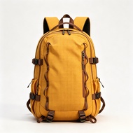 1pc Turmeric Yellow Oxford Cloth Waterproof Backpack With 36-55L Large Capacity, Fits 16 Inch Laptop