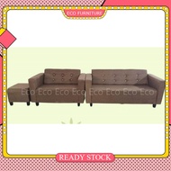 Percuma 1 Stool Sofa Kain Coklat 2 Seater 3 Seater