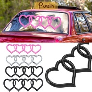 PAELIN Love Heart Logo Rear, Heart-shaped ABS Plastics Trunk Tail Label Badge, Four Ring Label for C