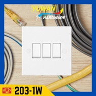 Suis 3 Geng / UMS 203-1W 10AMP 3 GANG 1 WAY SWITCH