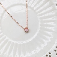 【春天來了】落櫻系 -花筏- 櫻花花辮 琺瑯玫瑰金項鍊 925銀飾