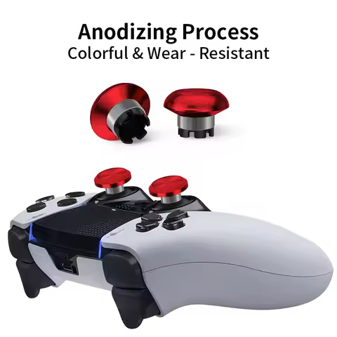 Metal Thumb Stick Accessory Kit for PS5 Dualsense Edge Controller, Custom Metal Analog Stick Joystic