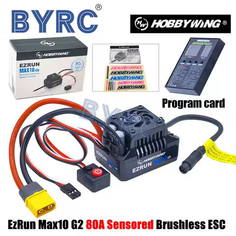 HobbyWing EZRUN MAX10 G2 80A Sensored 2-3S Lipo Brushless ESC For 1/10 On-Road Buggy Short Course Ca