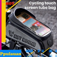  Front Tube Frame Bag Waterproof Bike Bag Waterproof Touch Screen Bicycle Front Frame Bag for Mtb Road Bike Large Capacity Phone Case Southeast Asian Buyers