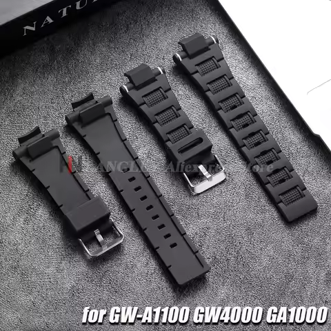 for Casio for GW-A1100 GW4000 GA1000 Replacement Watch Band Resin Soft Silicone Strap Men Sport Wate