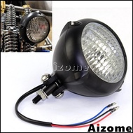AI Cafe Racer Motorcycle 4" Headlight Aluminum Vintage 12V H4 Hi/Lo Beam Headlamp For Harley Chopper