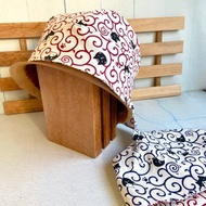 唐草紋帽咪雙面頭巾帽 手術帽 醫療帽 料理 工作帽 化療帽