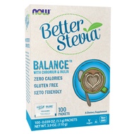 NOW Foods BetterStevia Balance with Chromium and Inulin, Zero-Calorie Granulated Sweetener Packets,