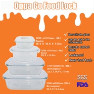 🔥READY STOCK🔥OppaGo Fresh Lock Glass Food Storage Household Food Storage Box Food Containers 冰箱收纳盒 食物保鲜盒