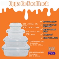 🔥READY STOCK🔥OppaGo Fresh Lock Glass Food Storage Household Food Storage Box Food Containers 冰箱收纳盒 食