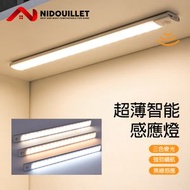 Nidouillet - 超薄智能感應燈 人體感應燈 TYPE-C USB充電 超薄磁吸 三色光源 6000K 白光自然光暖光 衣櫃燈 廚房櫥櫃燈 小夜燈 無線充電燈 光控感光——ET050701