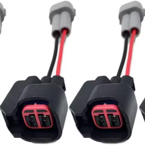 4PCS Injector PnP Adapters Harness Connector - EV6/EV14 USCAR (female) to Compatible with Denso (mal