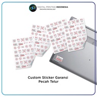 Custom Sticker Garansi Pecah Telur Segel Warranty Stiker Label Vinyl