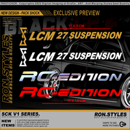 SCV1 CUTTING STICKER SHOCK DEPAN RC EDITION DAN LCM 27 SUSPENSION STIKER RC EDITION STIKER LCM SHOCK