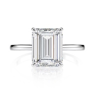 Fashion Luxury 4ct Emerald Cut High Carbon Diamond 100% S925 Silver Super Sparkly Wedding Engegament