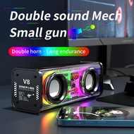 Original+FREE Shipping+COD V8 10W Dual Sound Transparent Mecha RGB Light Speaker Bluetooth 5.0 Color