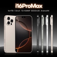 Smartphone I16 Pro Max 6.8'' HD+ Screen Global Version Mobile Phone 16GB+1TB 7800mAh Android Smartph
