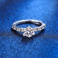 一克拉D色莫桑石鑽戒女六爪鑲鑽美杜莎蛇戒指 活口 （平行進口）（快遞送貨上門）