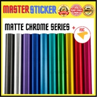 Car Vehicle Matte Chrome Full Vinyl Wrap For Whole Car One Roll Film Car Sticker ⚡READYSTOCK⚡