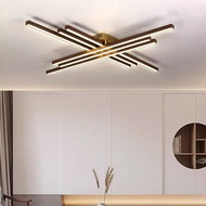 Minimalist Led Ceiling Chandelier Living Room Dimmable Ceiling Lamp Bedroom Ceiling Light Log Color 