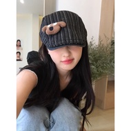 Spring Retro Striped Puppy Forward Hat Niche Design Cap Japanese Vintage Y2K Hot Girl Style 1.10