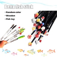 Betta Fish Training Toy Mirror Betta Fish Wooden Stick Exercise Mirror for Aquarium