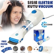BISA COD - BIG SALE! Sisir Kutu Elektrik V COMB / Serit Penghilang Kutu Sisir Kutu Rambut Electic V-