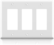 AIDA 3-Gang Decorative Wall Plates,Mid-Size 4.88" H x 6.75" L, Unbreakable Thermoplastic Cover for S