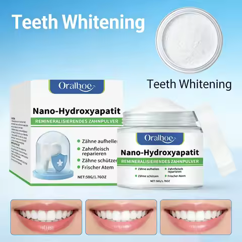 Hydroxyapatite Teeth Whitening Powder Removes Yellow Stains & Dental Calculus, Nourishes Gums & Fres