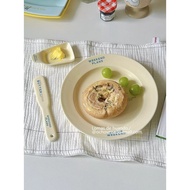 Korean ins Ceramic Cream Western food Spaghetti flat plate Dessert cake plate Breakfast plate Butter knife
