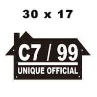 (L) Acrylic House Number 30x17 Custom Acrylic House Number/