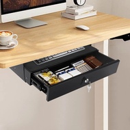 4.5kg Under Desk Mounted Sliding Pull-out Drawer 45.72*35.56cm Drawer Storage Organizer Iron Black R