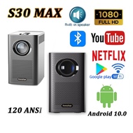 Mini S30 MAX Full HD 4K WiFi Bluetooth Smart Brand New Home Projector Android 10.0 Portable Projector 1080P Home Theater Projector DRYS