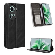 Casing Oppo Reno 11 5G Vintage Flip Cover Reno11 5G Magnetic Wallet Case PU Leather Cases Card Holder