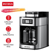 Petrus Auto Coffee Machine Coffee Bean Grinder & Drip Coffee Machine Stainless Steel Body PE3200